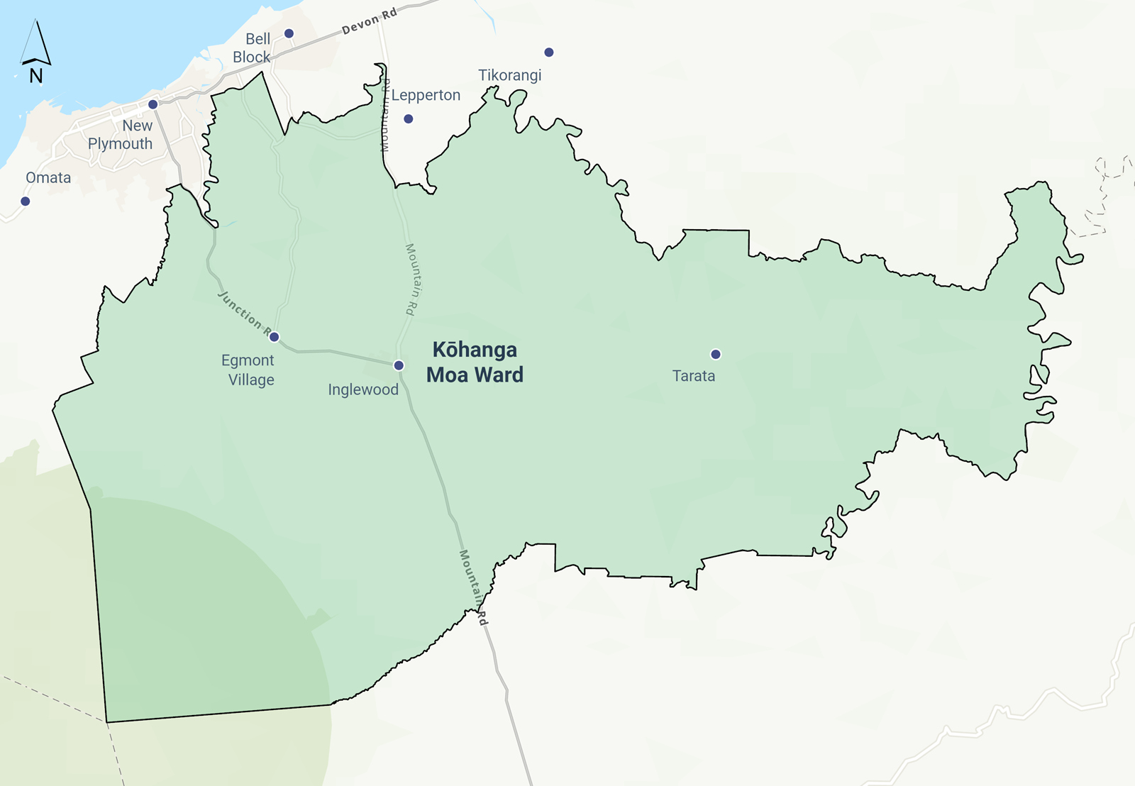 Kōhanga Moa ward map.